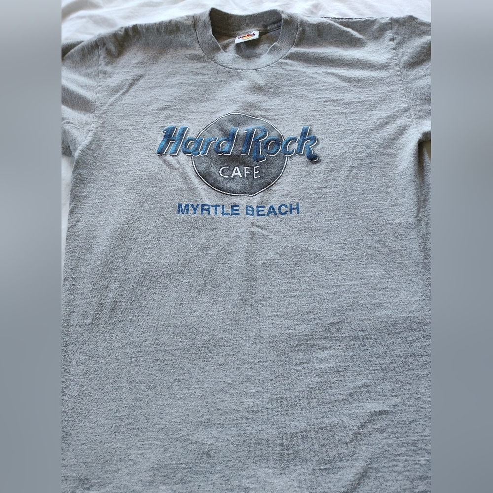 Hard Rock Cafe Myrtle Beach Men's Gray T-Shirt. Size Large. Short Sleeves.